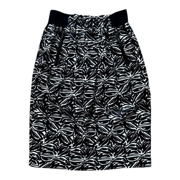 Lafayette 148 Black White Linen Skirt | Size 10 - Picture 1 of 3
